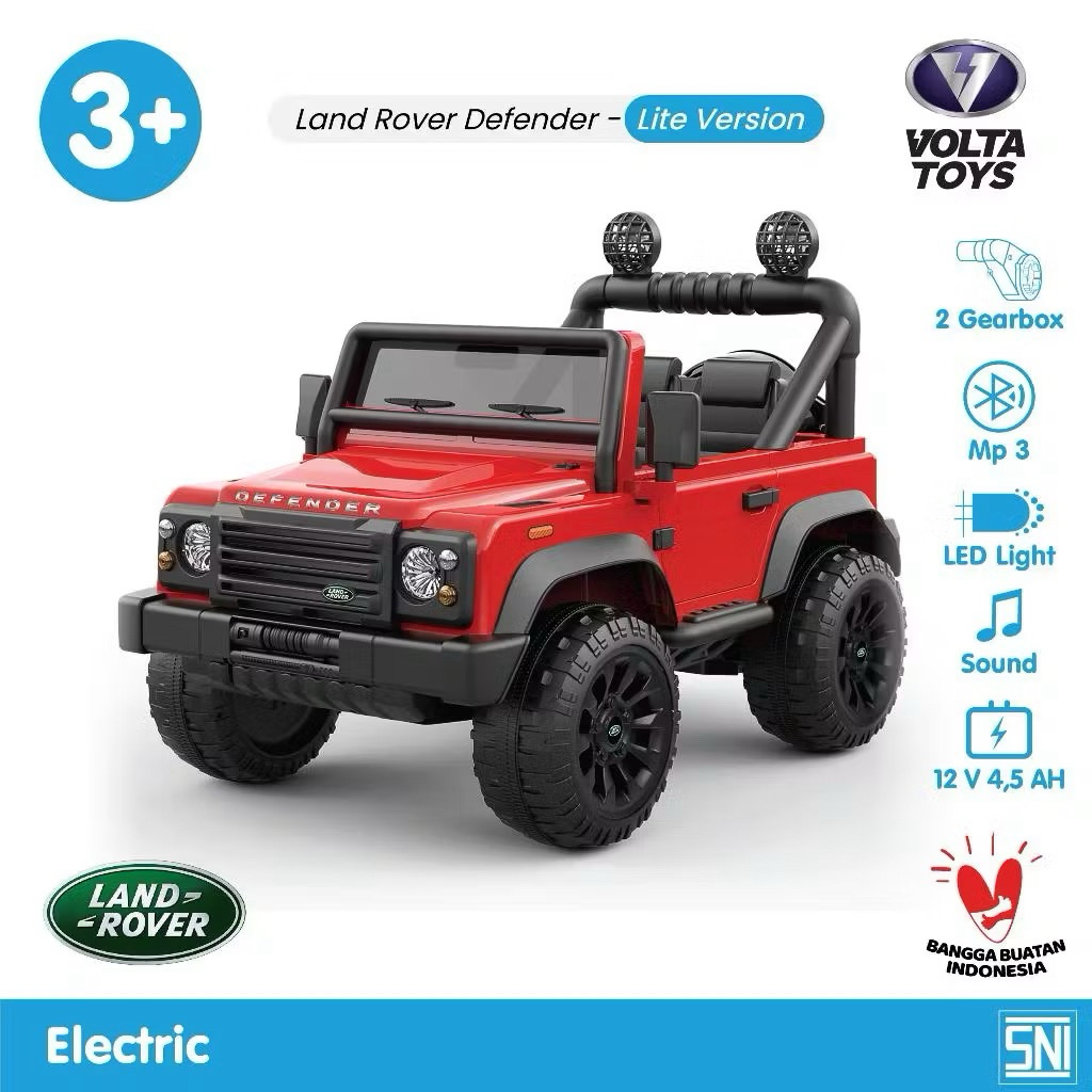 Land Rover Defender - Lite Volta Toys by SHP (Volta 5008) Mainan Mobil Aki Anak 12V Lisensi Resmi La