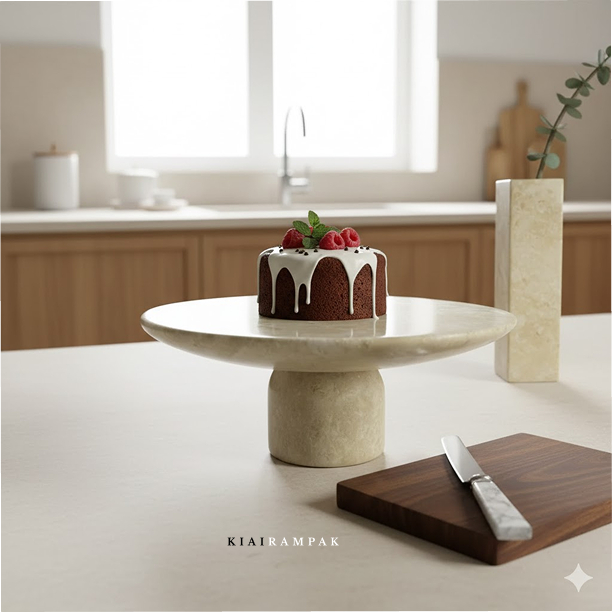 KIAI lonley - Marble cake stand, premium marble serving tray grade A