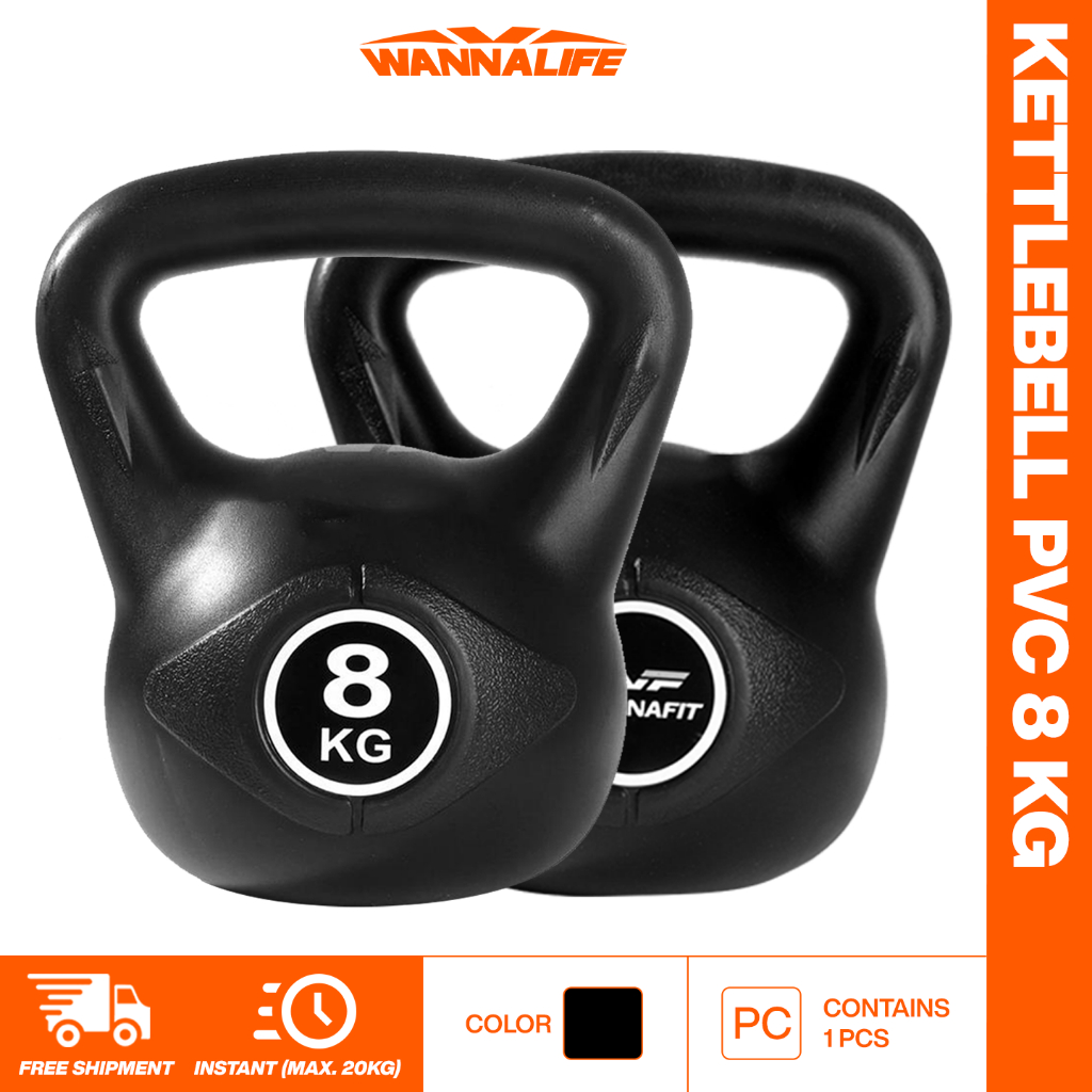 WANNALIFE Kettlebell 8kg | Alat Latihan Beban