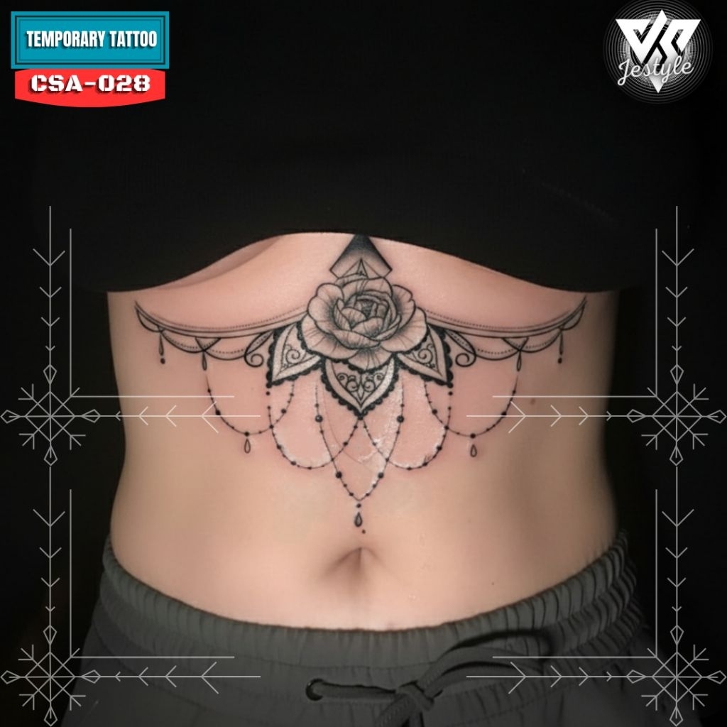 [CSA][BC-028] Tato Temporer Dada Punggung Perut Pria dan Wanita 24x14cm
