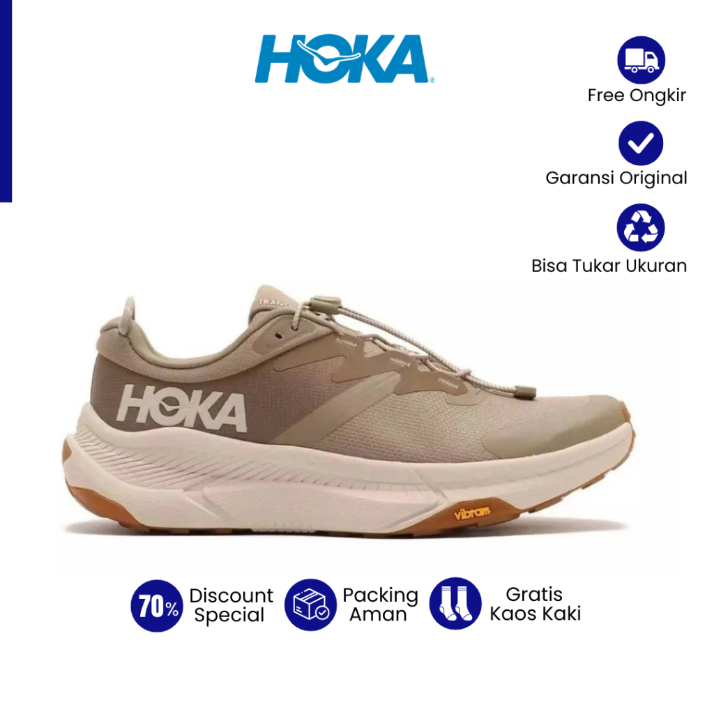 Sepatu Trailrun Hiking Hoka One One Transport Dune Eggnog