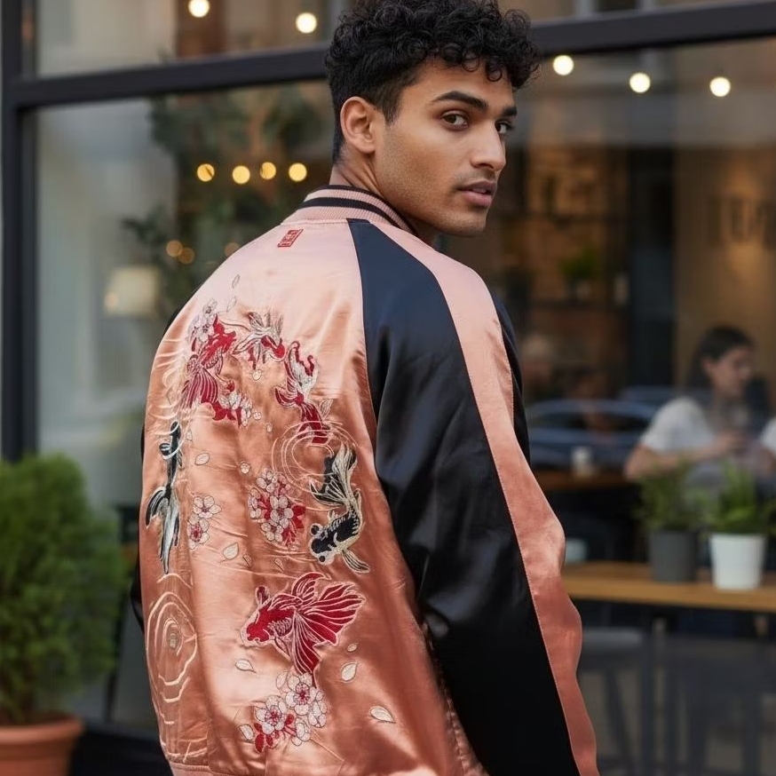 Sukajan Karakuri Tamashii Japanese Goldfish Embroidery