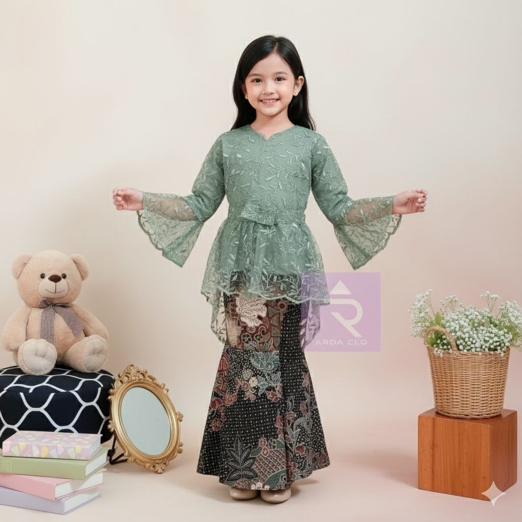{ Arda.Clo } DRESS PINGUIN AISYAH SETELAN ROK ANAK / BAJU SET BROKAT ANAK PREMIUM / ROK DUYUNG SET K