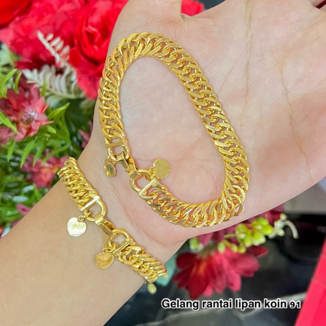Gelang rantai lipan koin 91