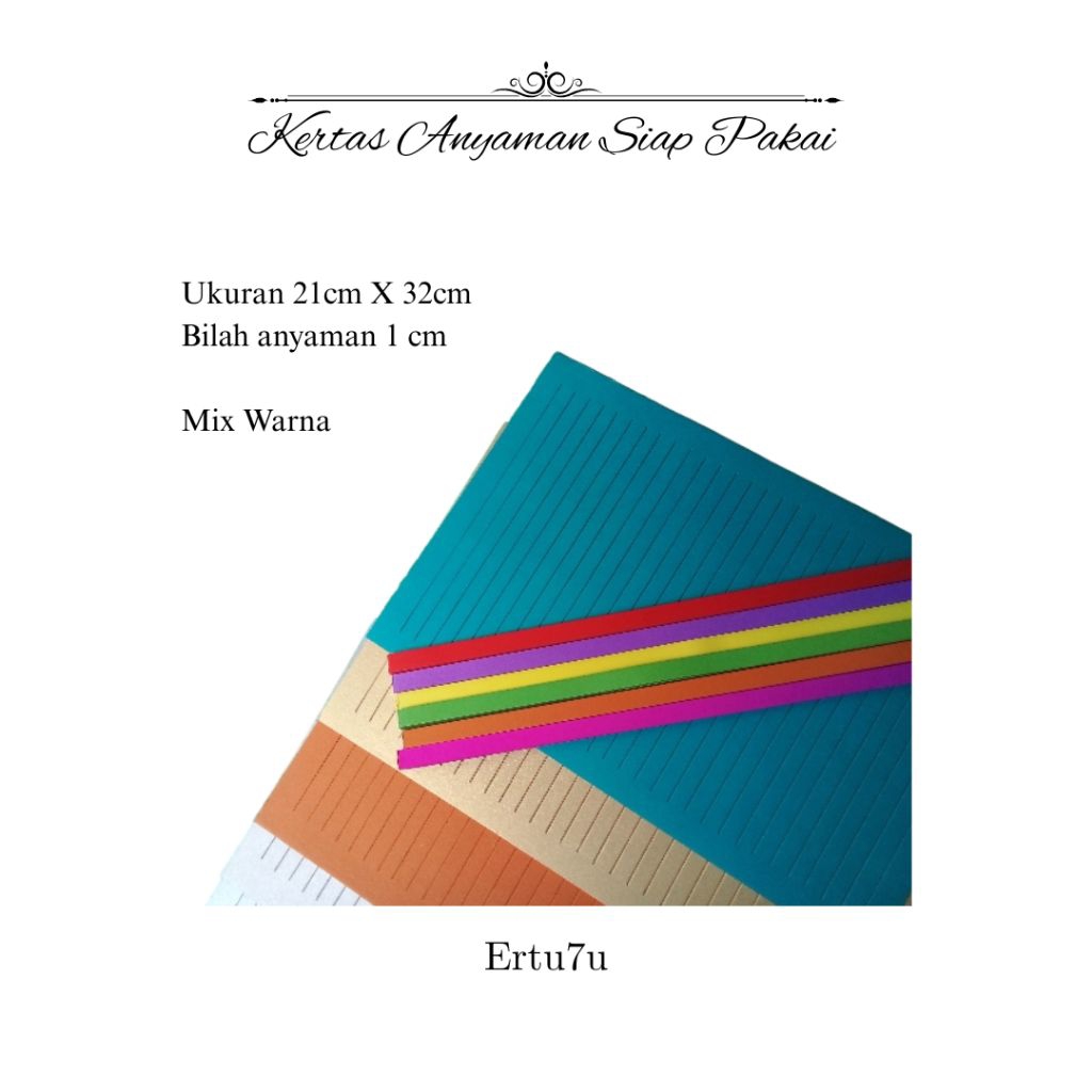 Kertas Anyaman Siap Pakai | Satu Set Isi 5 Pcs | Mix Warna