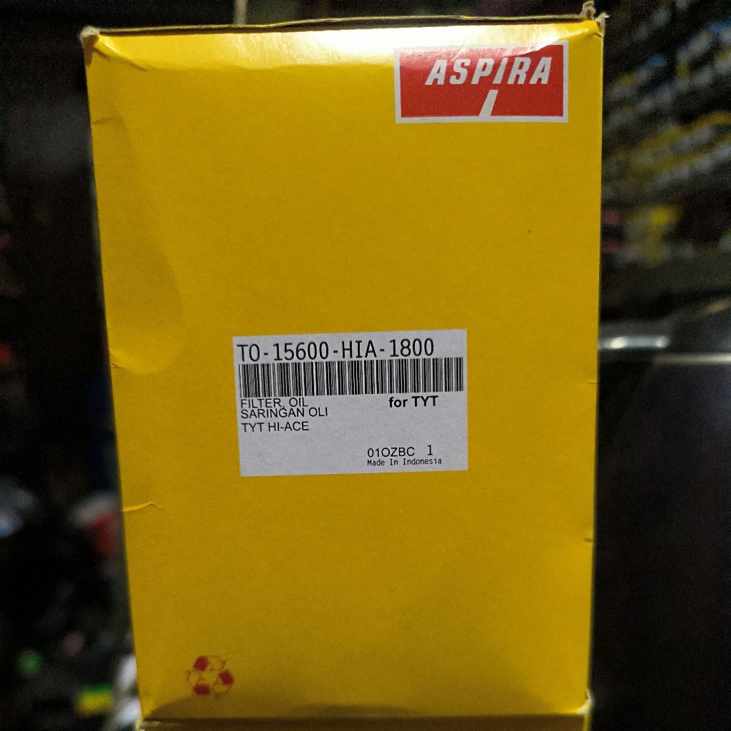 FILTER OLI TOYOTA HIACE HI-ACE TO_15600_HIA_1800 ASPIRA ASTRA