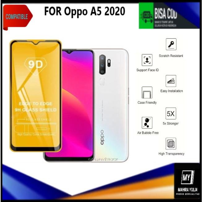PROMO Tempered Glass Warna Hp Oppo A5 2020 / A5s Anti Gores Kaca Full Layar Full Glue Skin Protector