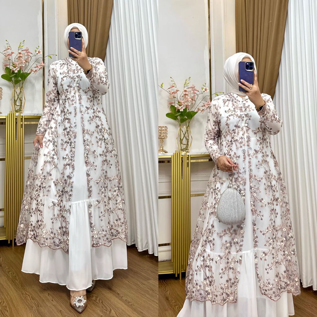 Gamis Terbaru Yamena baju pesta modern kekinian jumbo, Baju Pesta terbaru LD 130