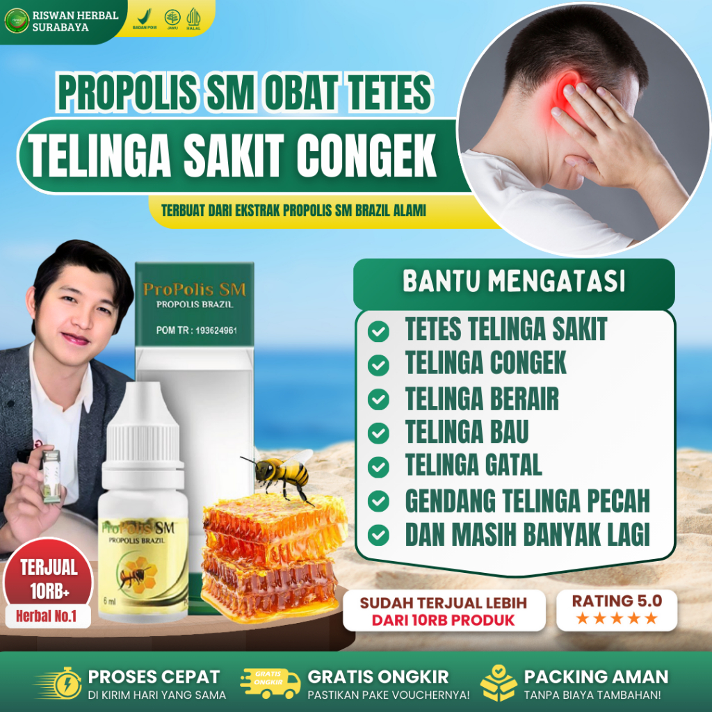 Obat Sakit Telinga Berair dan Bau Congek Menahun Bernanah Keluar Cairan Kuning/Bening Berbau Busuk A