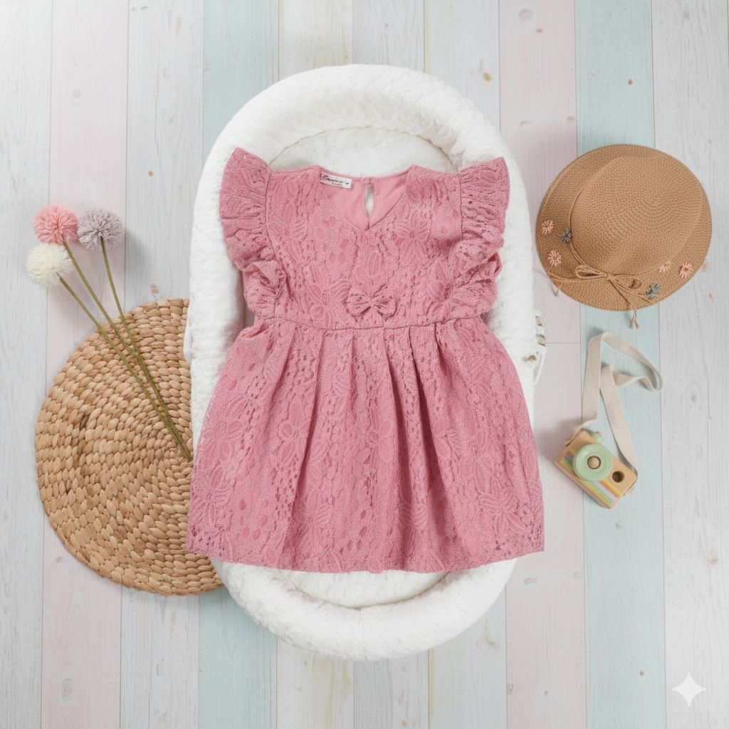 DRESS BRUKAT BABY AINA / DRESS LUCU ANAK BABY ALUNA / DRESS CANTIK MODERN / DRESS ANAK TERMURAH