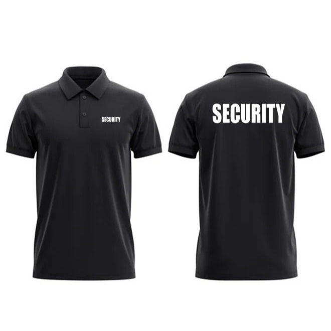 Kaos Polo Shirt Tshirt Baju Kerah Distro SECURiTY SATPAM sablon bordir polos custom indonesia pria w