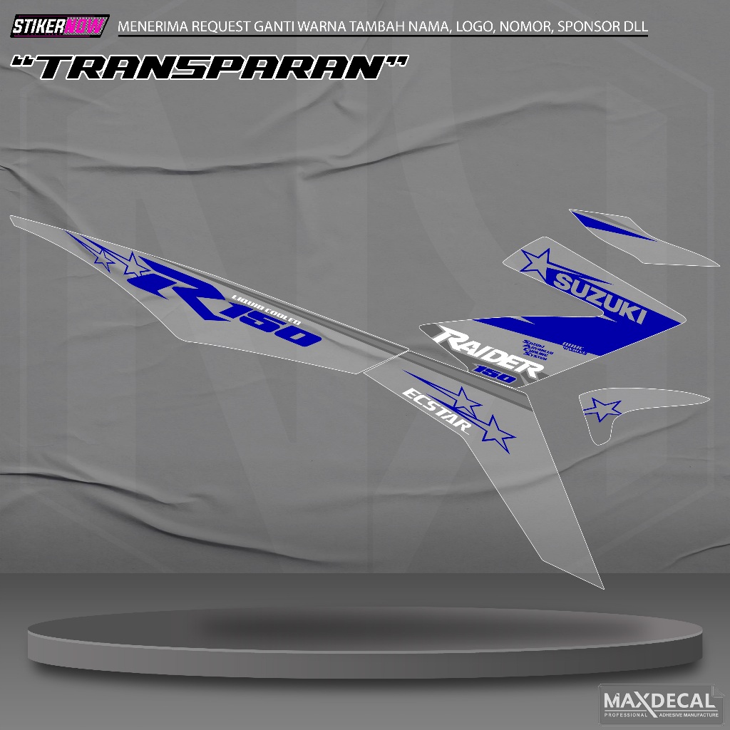 Striping Transparan Satria FU Injeksi Stiker Satria FU FI Racing Custom