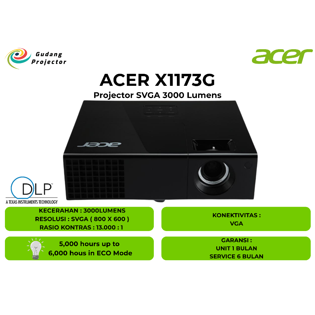 Proyektor Second Acer X1173G 3000 Lumens