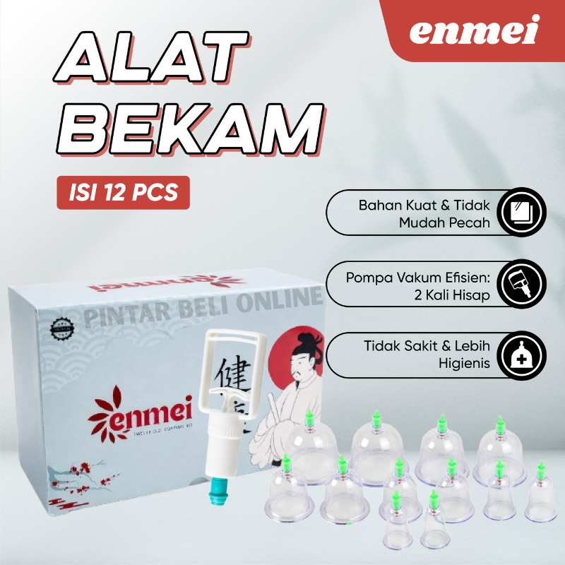 Set Bekam Enmei 12 Cup Alat Bekam Kop Angin / Enmei Kop Bekam Set Lengkap Isi 12 / Alat Kop Bekam En