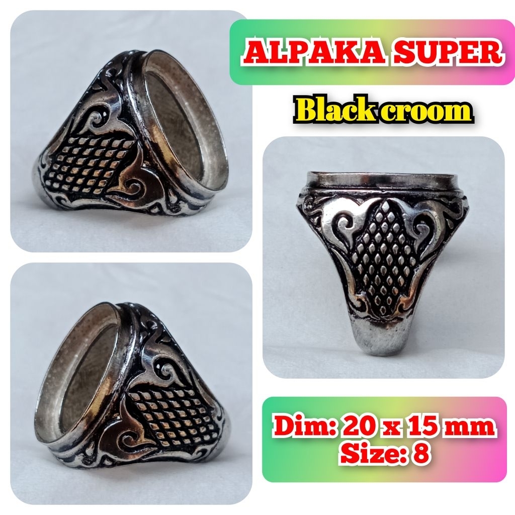cincin emban batu akik batu permata alpaka super ukir Bali.05