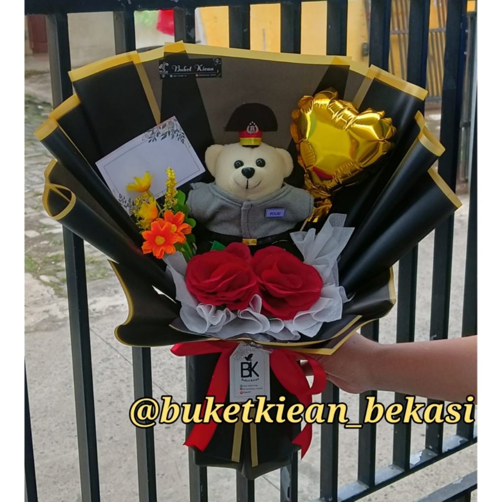 buket boneka polisi/ buket pelantikan polisi/ buket polri/ buket polwan / buket boneka profesi polis