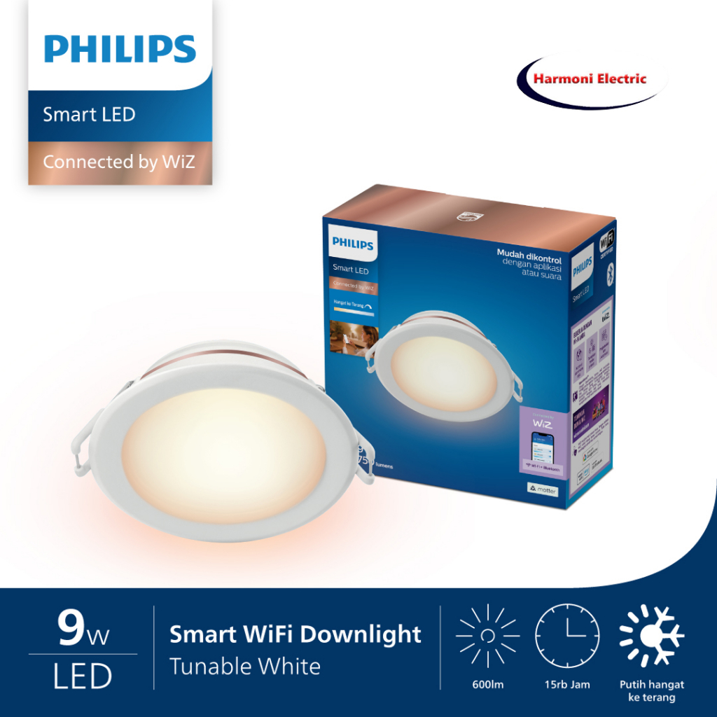Philips Smart Wifi Wiz LED Downlight 9W 9Watt - Tunable White
