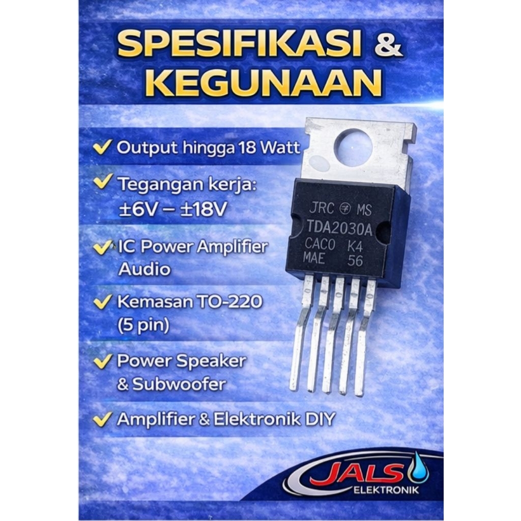 IC TDA2030A / TDA2030 ORIGINAL – POWER AMPLIFIER AUDIO | JALS ELEKTRONIK