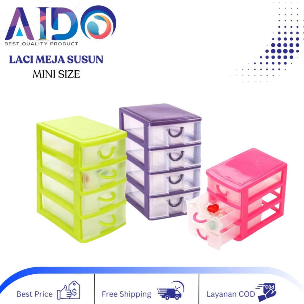 Laci Susun 3 Atau 4 Kecil / Laci Mini / Mini Container / Laci Plastik / Rak Susun Aksesoris Mini