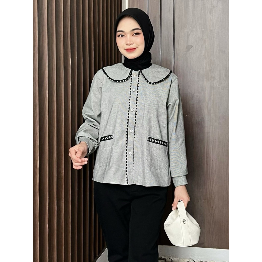 Gena Shirt Athayaa Daily Atasan Wanita Original / Atasan Kemeja / Blouse / Athayaa