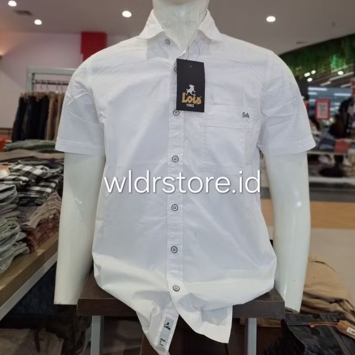 LOIS ORIGINAL KEMEJA PUTIH PRIA LENGAN PENDEK SLIMFIT 006 PREMIUM