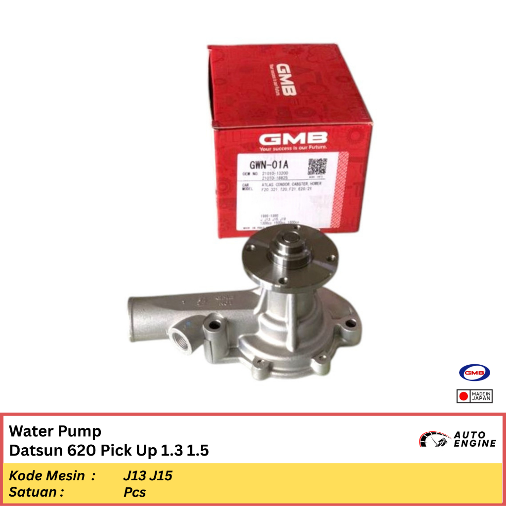 Water Pump Datsun 620 Pick Up 1.3 1.5 J13 J15 GMB JAPAN Pompa Air Ori