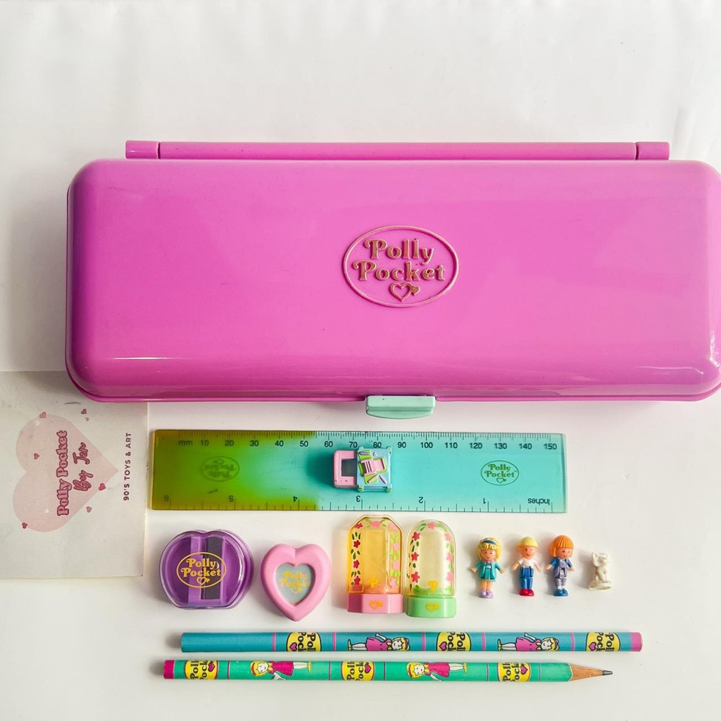 Polly Pocket Vintage Bluebird 1990 Pencil Case Playset Complete with Figure