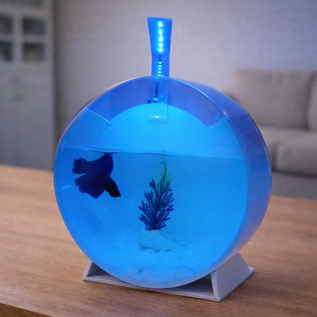 AQUARIUM AKRILIK CUPANG BENTUK BULAT AESTETIK SIAP PAKAI