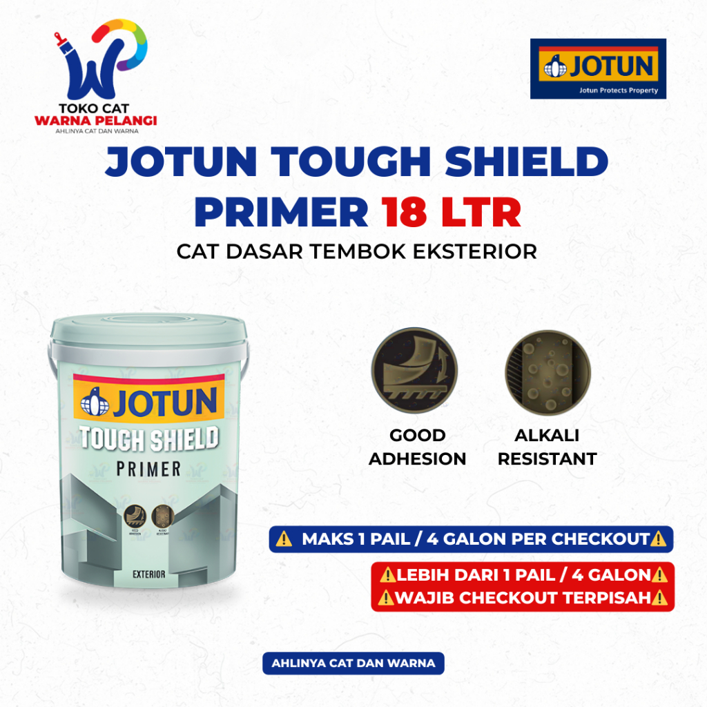 Cat Dasar JOTUN TOUGH SHIELD Primer 18 Ltr | Cat Dasar Tembok Eksterior Jotun Tough Shield 18 Liter