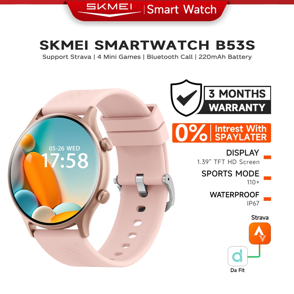 SKMEI Smart Watch B53S Jam Tangan Smartwatch Wanita smartwatch IP67 Tahan Air Bluetooth Call | Ai Vo
