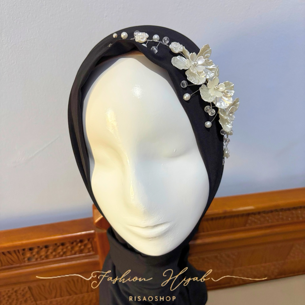 Headpiece | bando | bandana manik manik | mahkota tiara rambut | hiasan kepala |hijab | jilbab | kaw