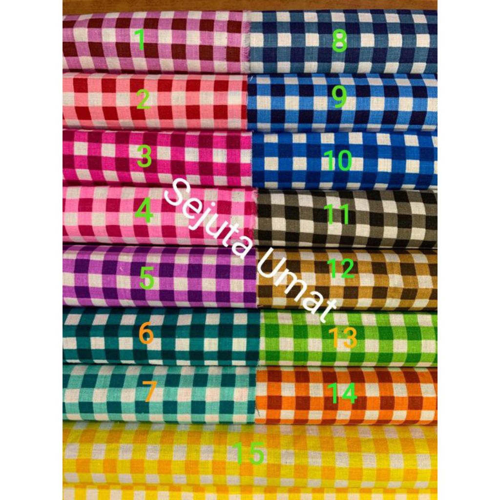 kain katun motif kotak 2 ( 7mili )