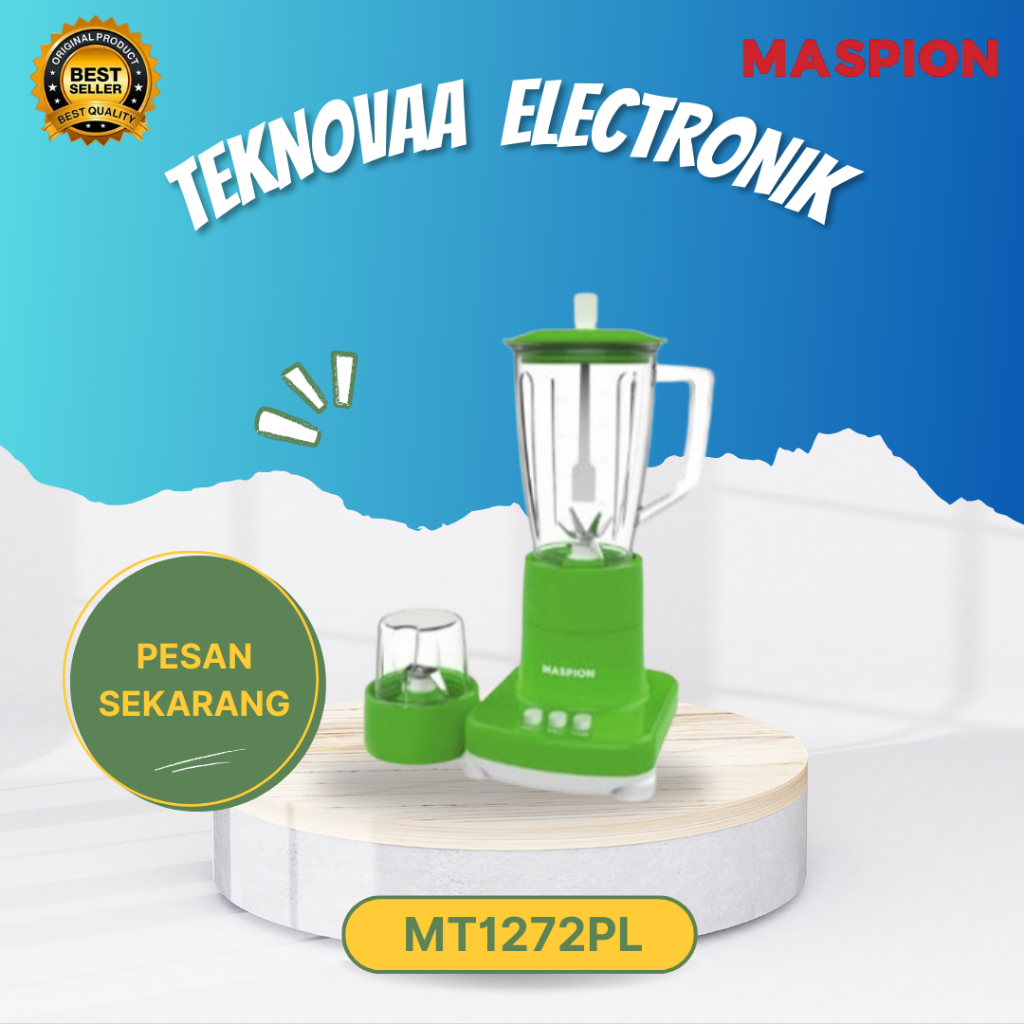 MASPION BLENDER 2IN1 MT 1272PL/Blender plastik 1Liter/MT1272PL/MT1272 PL/MT 1272PL/ORIGINAL/GARANSI