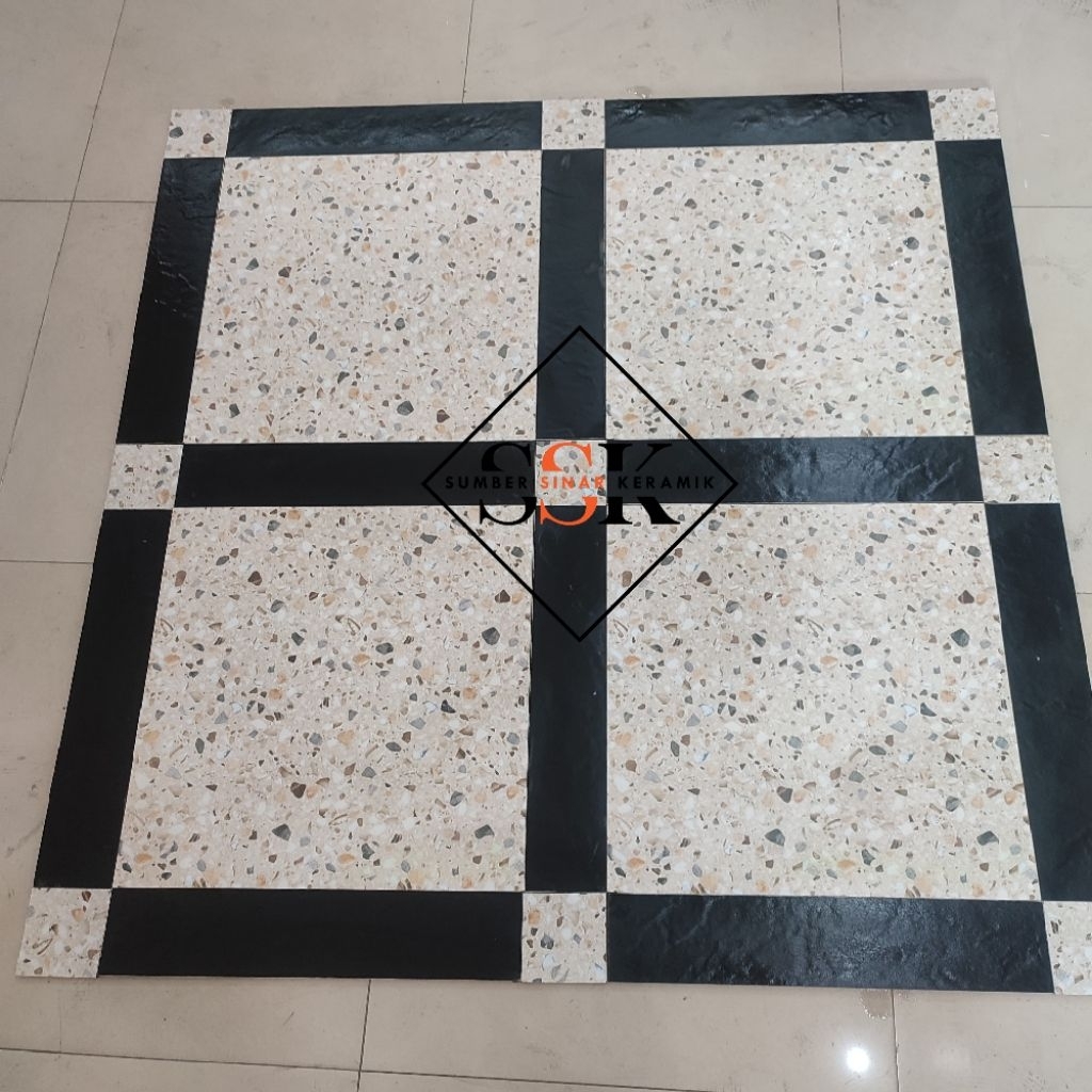 Keramik Lantai 50x50 Celine Brown | Keramik Carpot Konbinasi 10x50 10x10