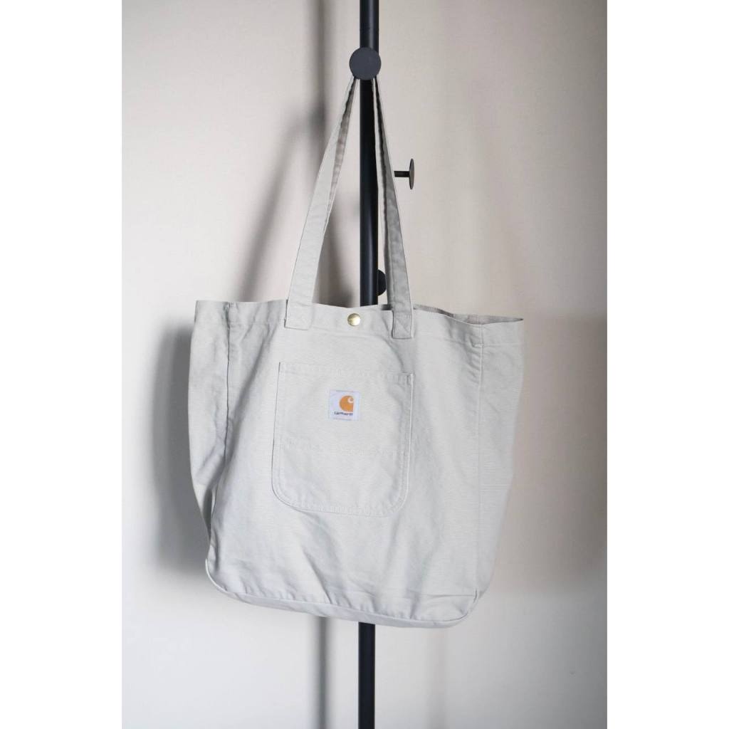 Carhartt WIP pocket bayfield canvas tote bag in beige