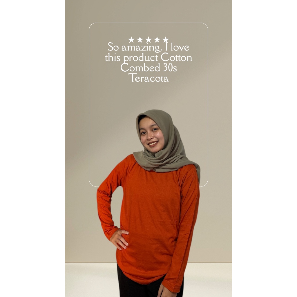 KAOS POLOS MERAH BATA / TERACOTA COTTON 24S