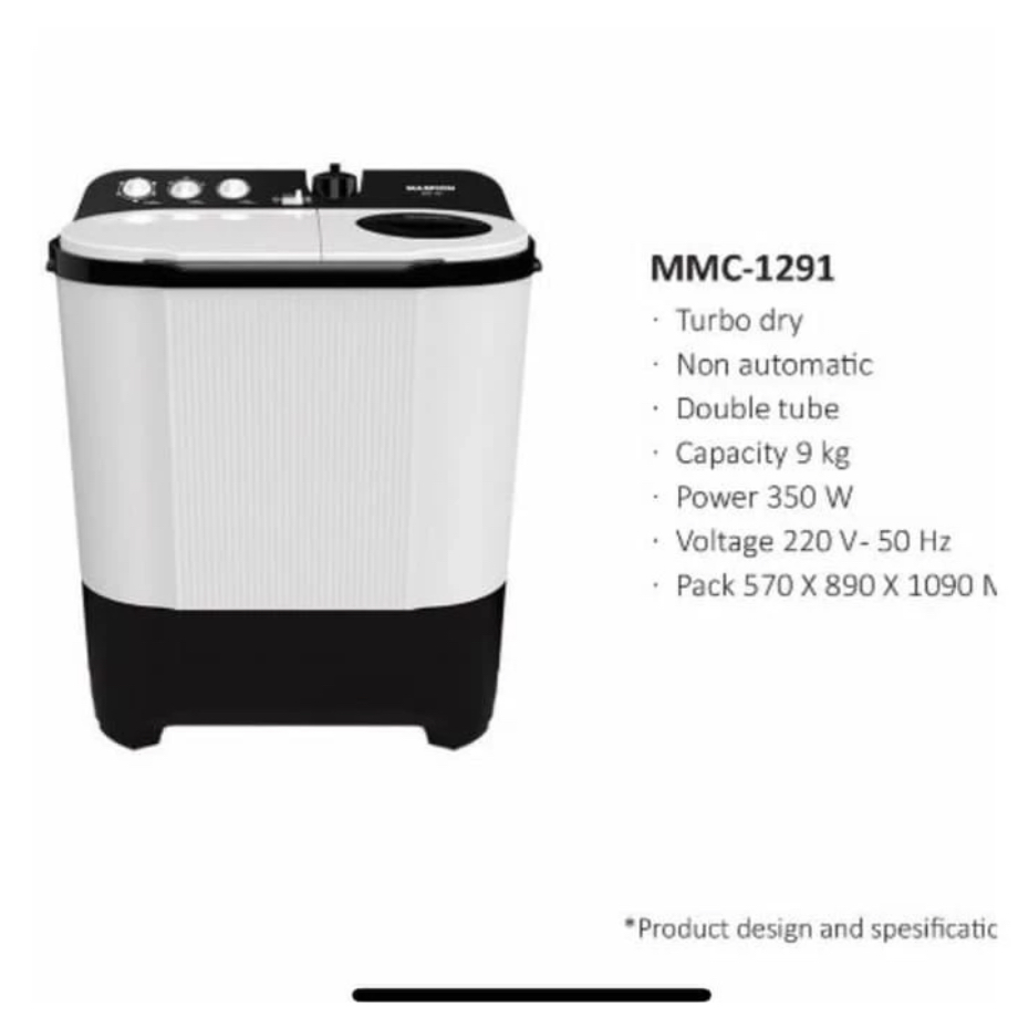 Mesin cuci Maspion - MMC 1291 | Mesin Cuci Maspion MMC1291 2 Tabung 9 Kg 320 Watt