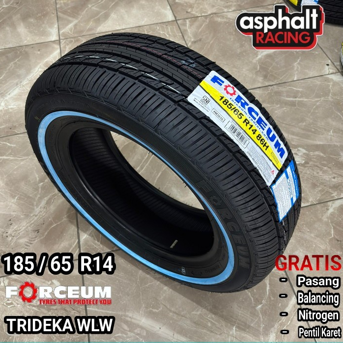 Ban Mobil List Putih Ukuran 185 65 R14 Merek Forceum Trideka WLW Murah Dan Awet