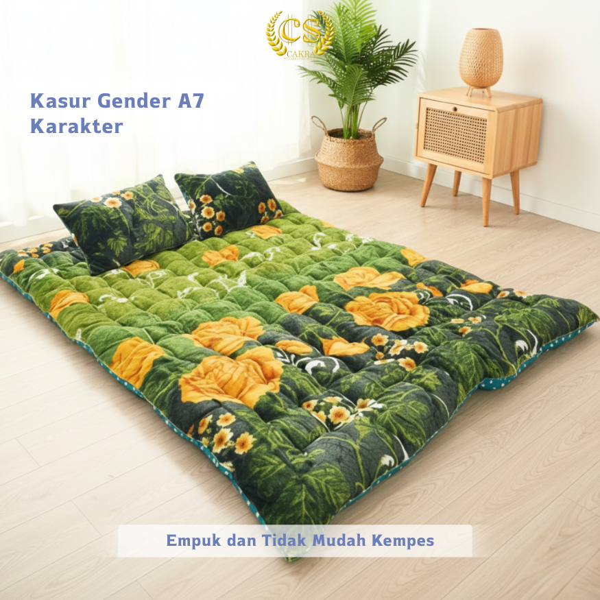 CS A7 Kasur Lantai Karakter Bulu Import Kasur Gender Kasur Lipat Free 2 Bantal Cantik Super Quality