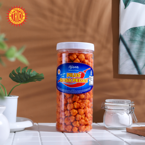 Ajisan Pilus Rasa Pedas Kemasan Toples Ukuran 1300ml