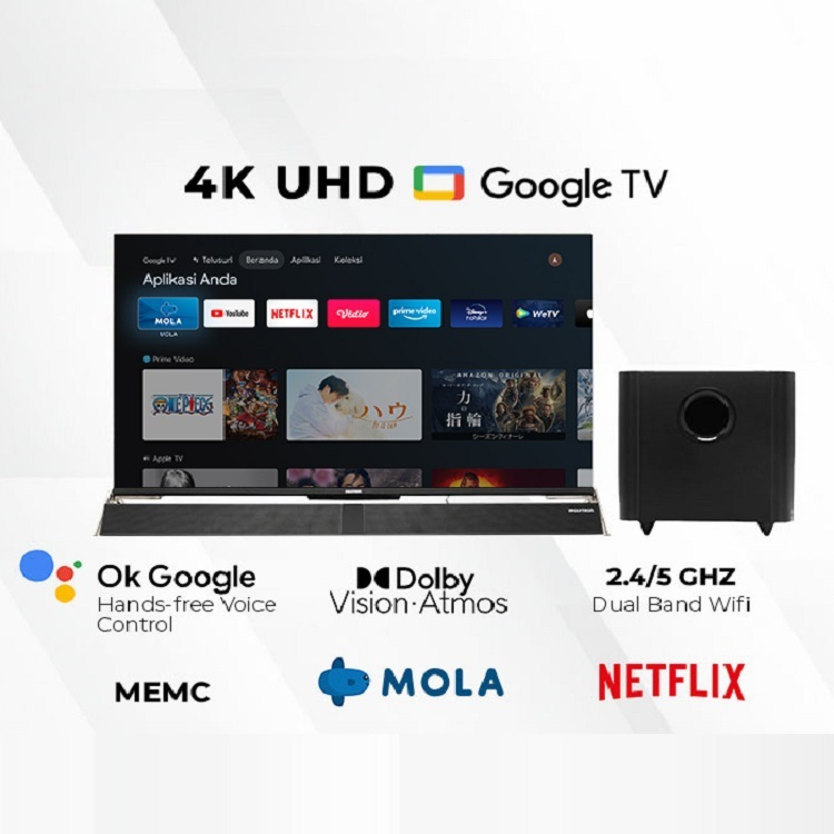 LED TV POLYTRON 4K UHD 50 INCH PLD 50BUG9959 SUBWOOFER + SOUNDBAR