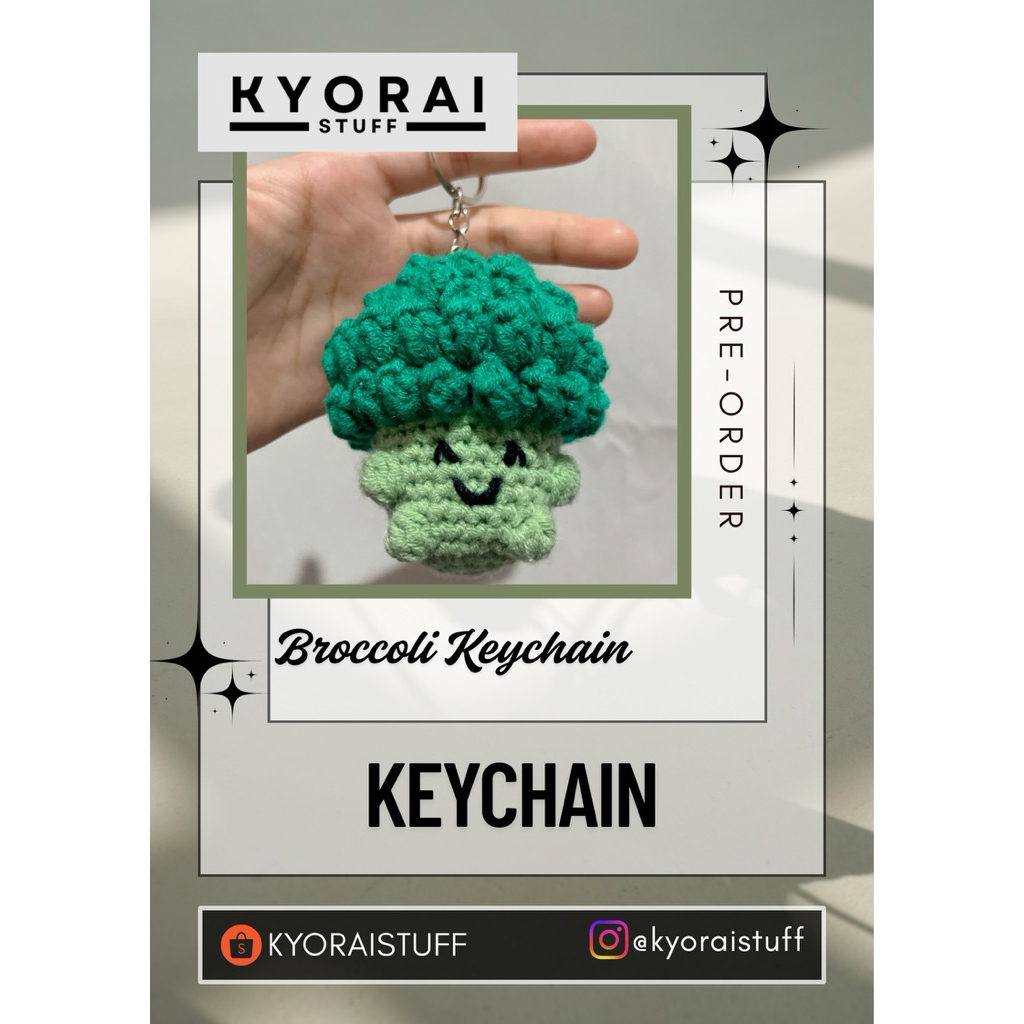 Crochet Broccoli Keychain / Gantungan Kunci Rajut Brokoli / Gantungan Kunci Brokoli / Gantungan Kunc