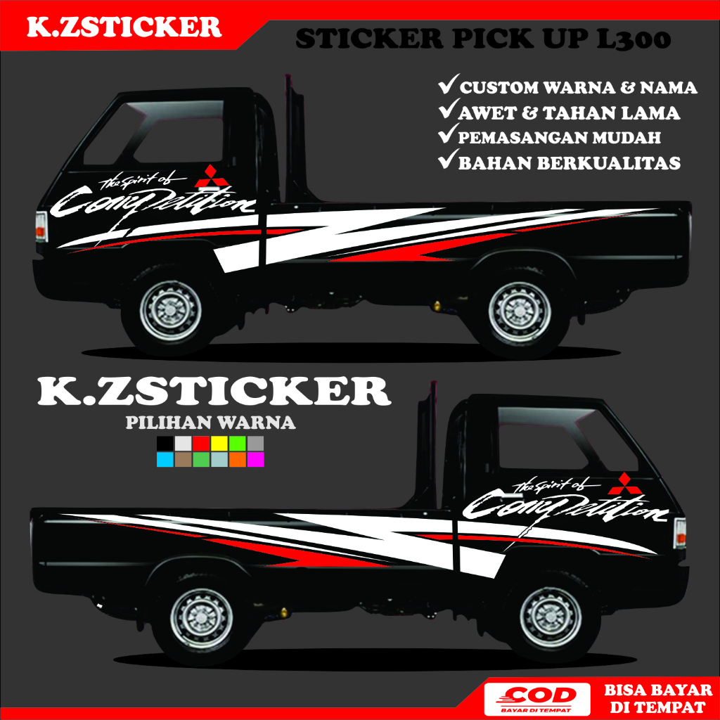 KZ. stiker cutting full body pick up l300 competition congrast terbaru mitsubishi l300