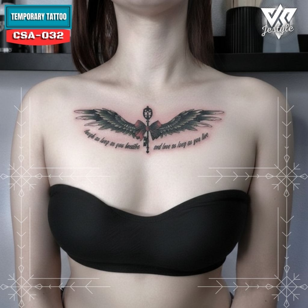 [CSA][HB-032] Tato Temporer Tato Sementara Dada Punggung pria dan wanita sayap