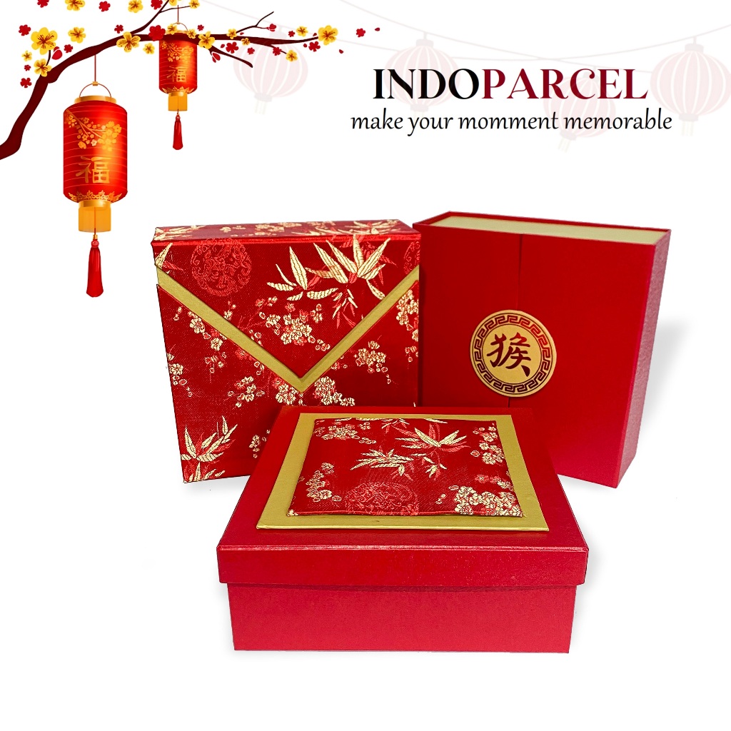 INDOPARCEL - Golden Bamboo Box Hard Box Premium Edisi Imlek Tempat Penyimpan Bentuk Kotak Box Hamper