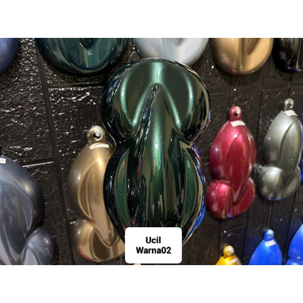 cat moonlight green pu + free dasaran hitam solid bahan pu