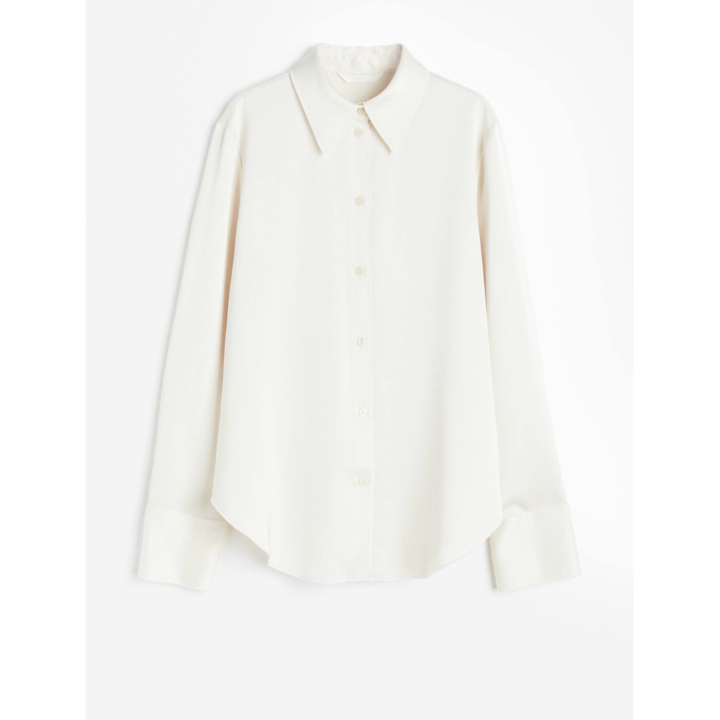 HM SATIN SHIRT BLOUSE BLACK AND BURGUNDY