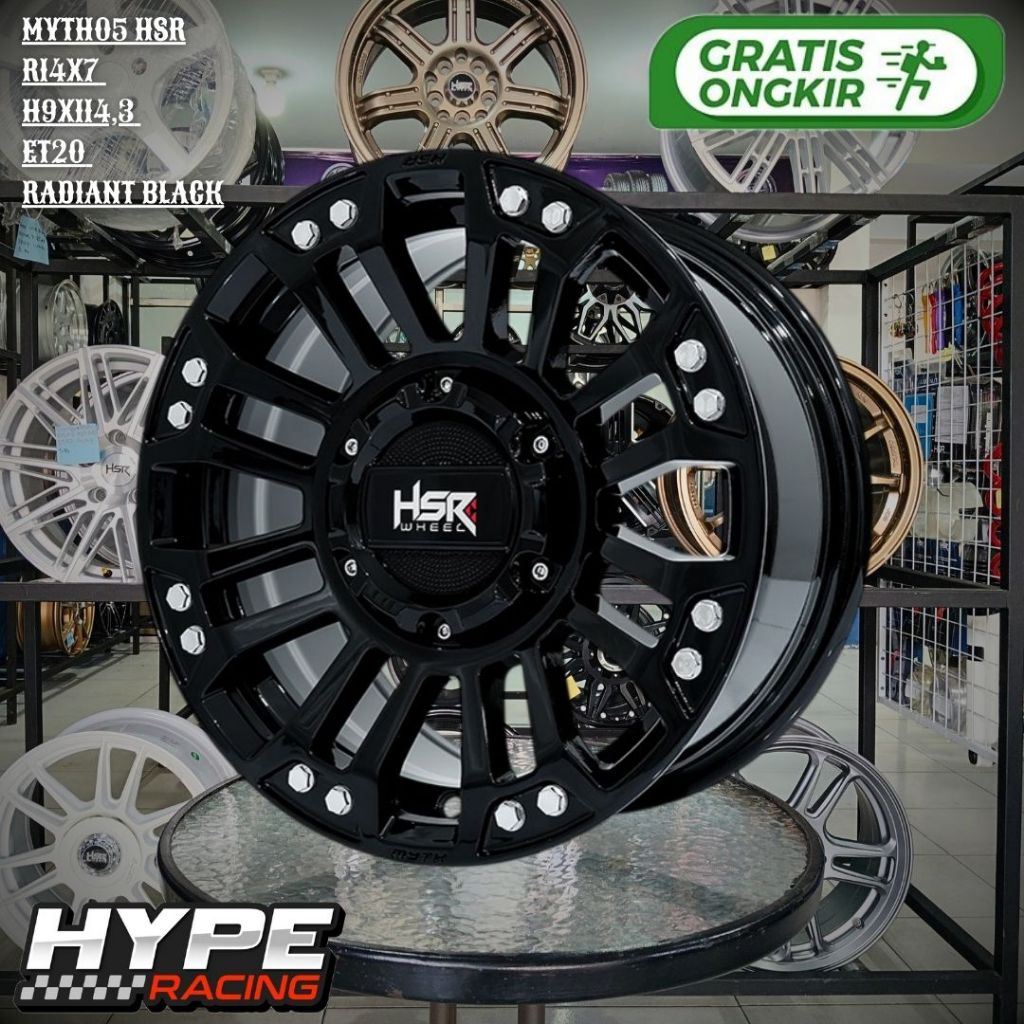 Pelek Velg Mobil Kuda , Grandmax , Livina , L300 HSR MYTH05 Ring 14 R14 Lebar 7inci