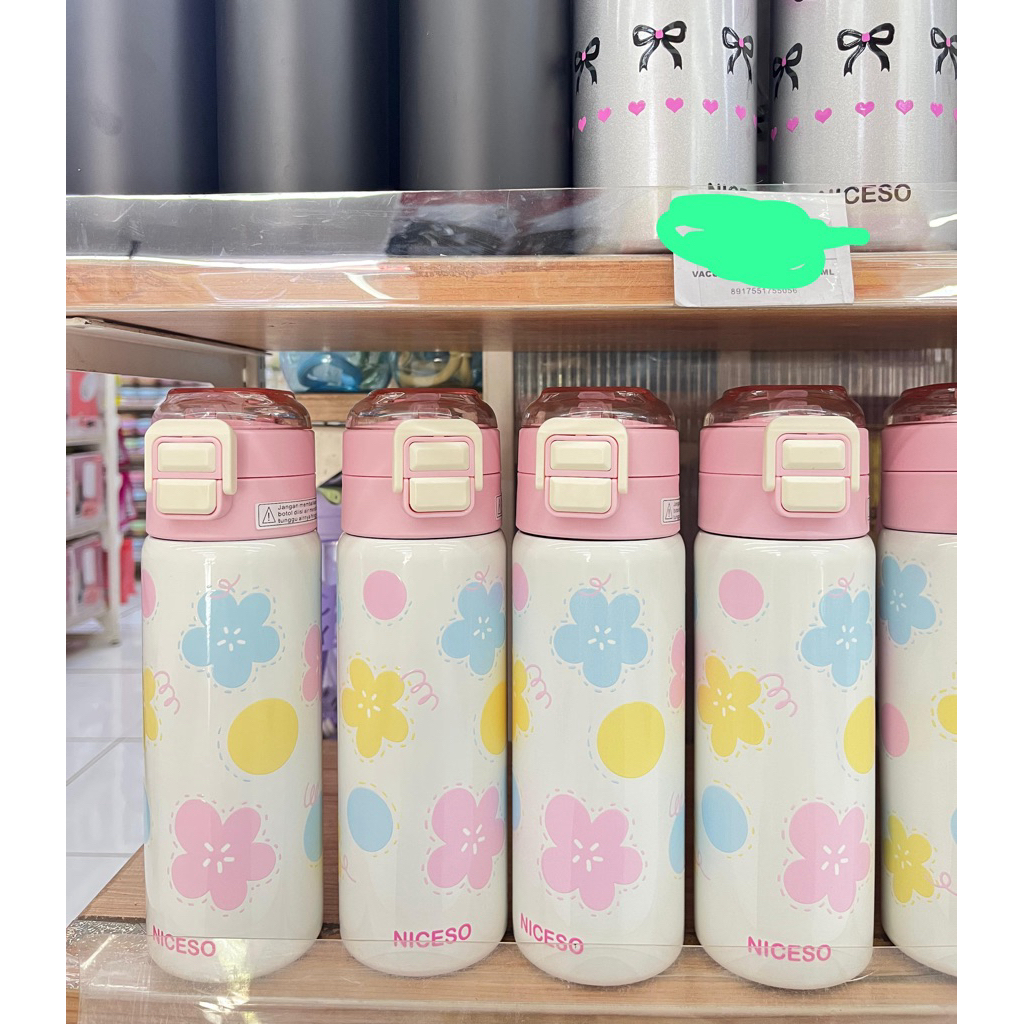 TUMBLER TERMOS 500ML PINK DAISY/BOTOL MINUM TERMOS PANAS/DINGIN UNGU PREMIUM