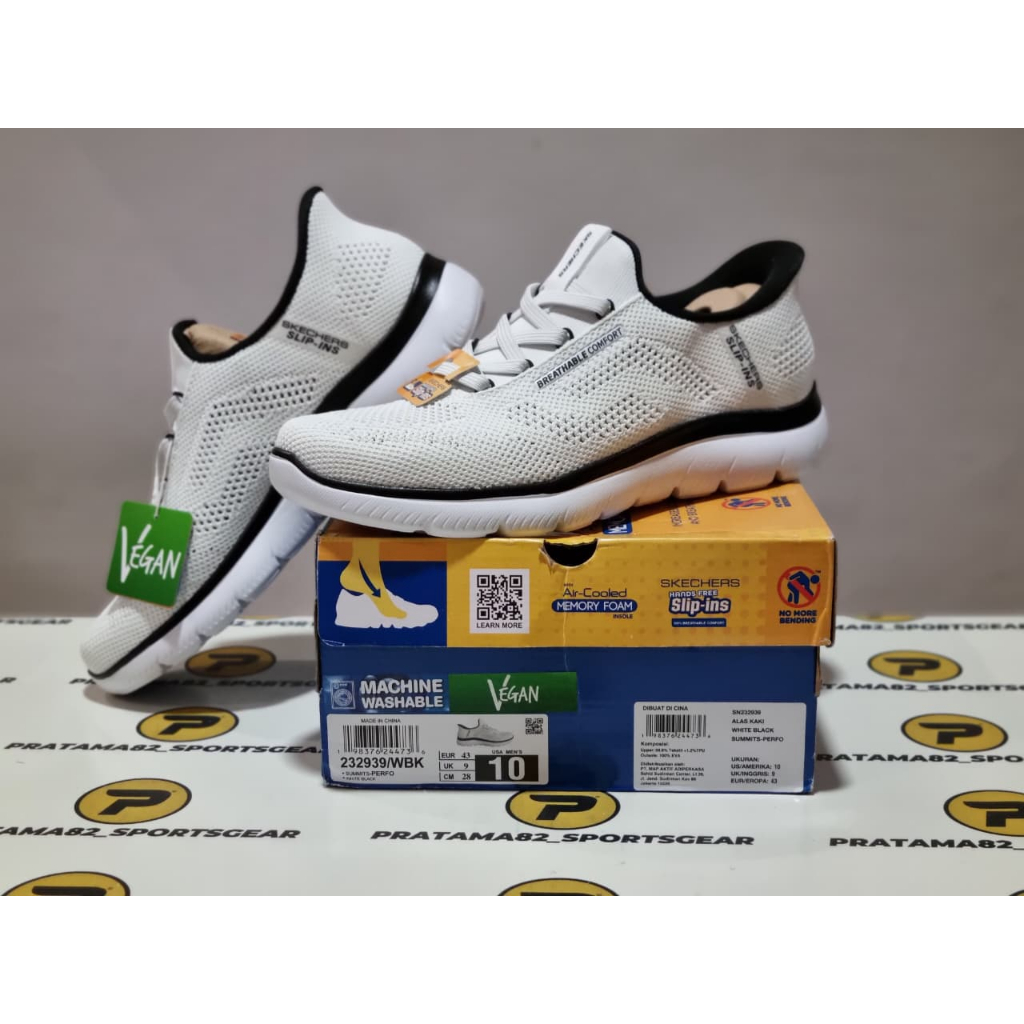 SIZE 43 ( 28 CM ) ORIGINAL ASLI SKECHERS SLIP-INS SUMMITS PERFO SEPATU PRIA CASUAL TRAINING SPORT WH